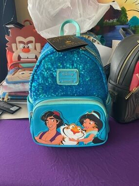Disney Loungefly Aladdin & Jasmine Sequins Backpack